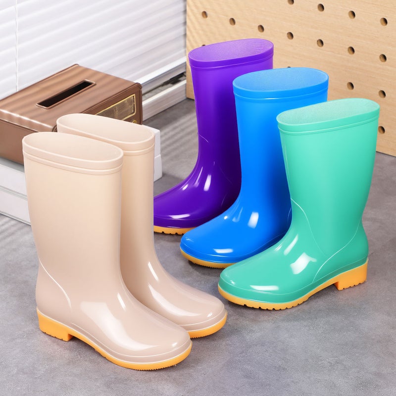 Labor Protection Women'S High School Pvc Rain Boots All Year Round Rain Boots Kitchen Shoes Cleaning Vegetable Market Waterproof Shoes Water Boots Women - Image 4